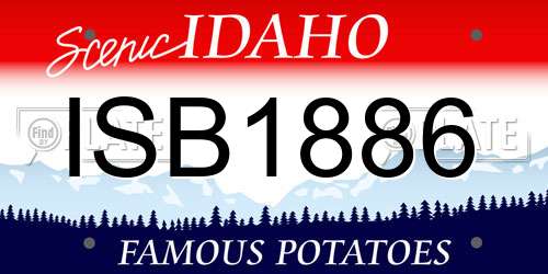 ISB1886 Idaho License Plate