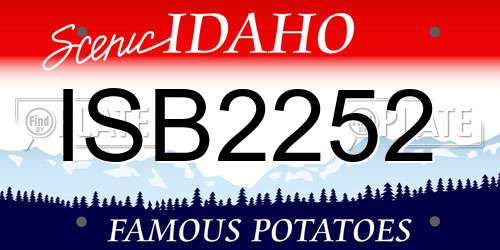 ISB2252 Idaho License Plate