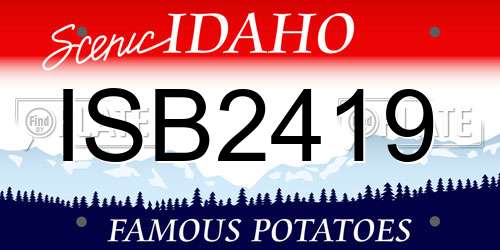 ISB2419 Idaho License Plate