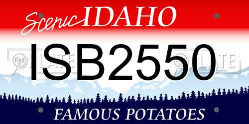 ISB2550 Idaho License Plate