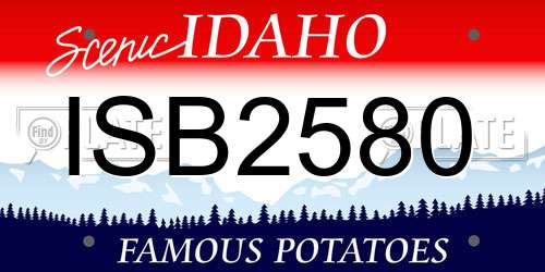 ISB2580 Idaho License Plate