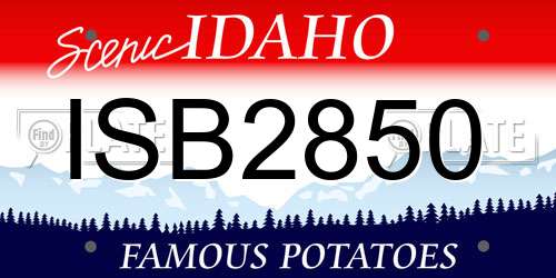 ISB2850 Idaho License Plate