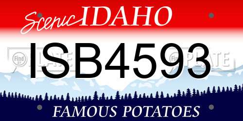 ISB4593 Idaho License Plate