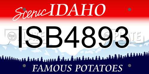ISB4893 Idaho License Plate