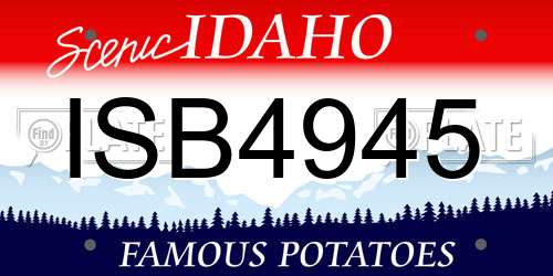 ISB4945 Idaho License Plate