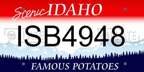 ISB4948 Idaho License Plate