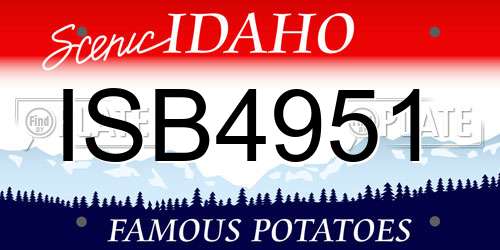 ISB4951 Idaho License Plate