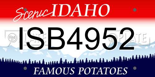 ISB4952 Idaho License Plate
