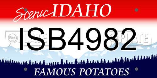 ISB4982 Idaho License Plate