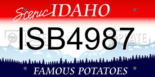ISB4987 Idaho License Plate