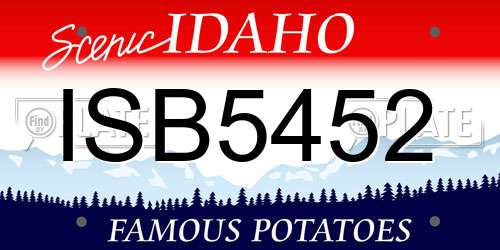 ISB5452 Idaho License Plate