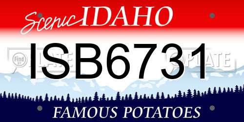 ISB6731 Idaho License Plate