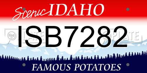 ISB7282 Idaho License Plate