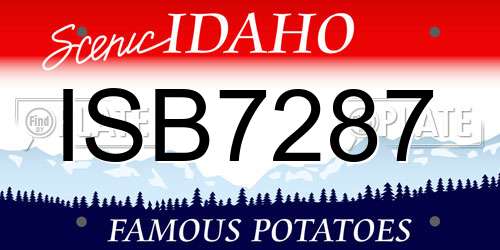 ISB7287 Idaho License Plate