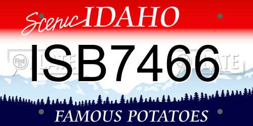 ISB7466 Idaho License Plate