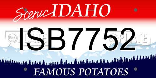ISB7752 Idaho License Plate