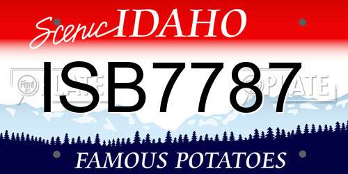 ISB7787 Idaho License Plate