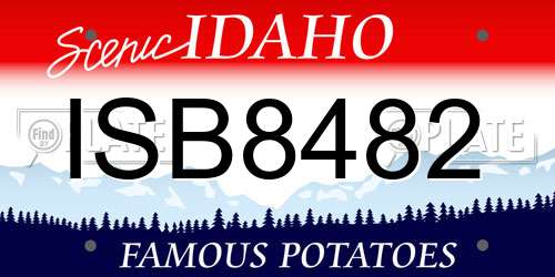 ISB8482 Idaho License Plate