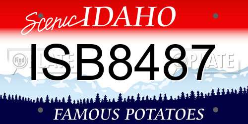 ISB8487 Idaho License Plate
