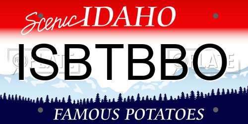ISBTBBO Idaho License Plate