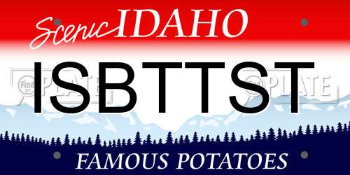 ISBTTST Idaho License Plate