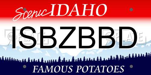 ISBZBBD Idaho License Plate