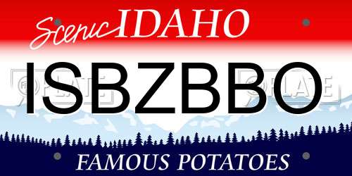 ISBZBBO Idaho License Plate