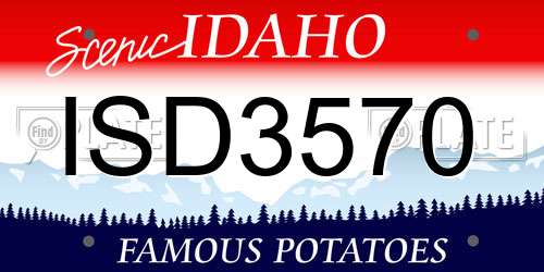 ISD3570 Idaho License Plate