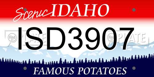 ISD3907 Idaho License Plate