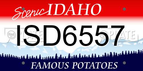 ISD6557 Idaho License Plate