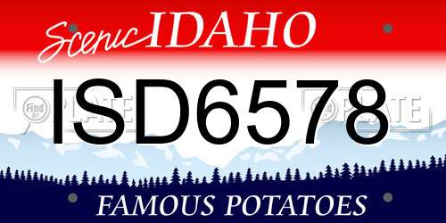 ISD6578 Idaho License Plate