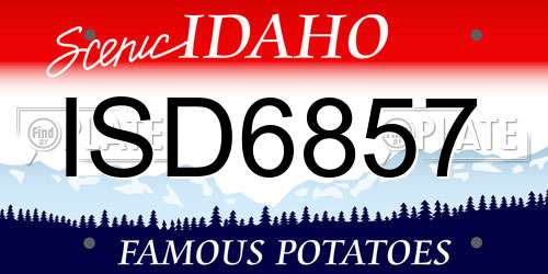 ISD6857 Idaho License Plate