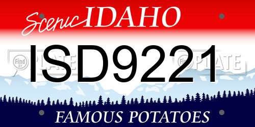ISD9221 Idaho License Plate