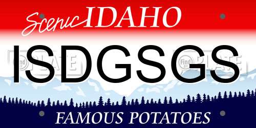 ISDGSGS Idaho License Plate