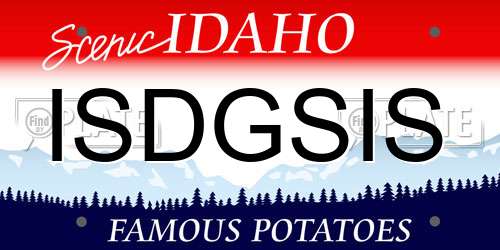 ISDGSIS Idaho License Plate