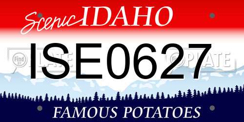 ISE0627 Idaho License Plate