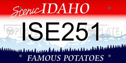 ISE251 Idaho License Plate