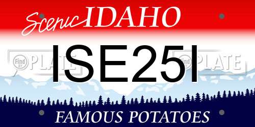 ISE25I Idaho License Plate