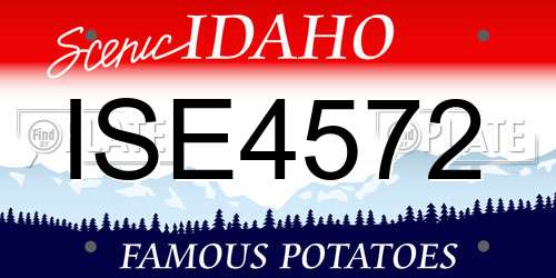 ISE4572 Idaho License Plate