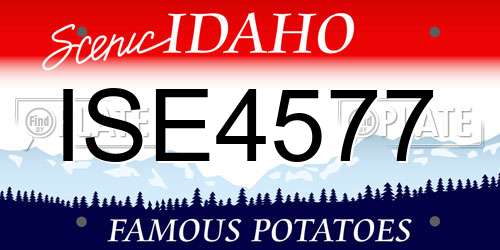 ISE4577 Idaho License Plate