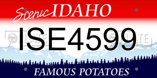 ISE4599 Idaho License Plate