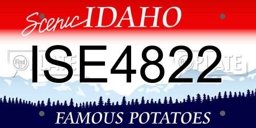 ISE4822 Idaho License Plate