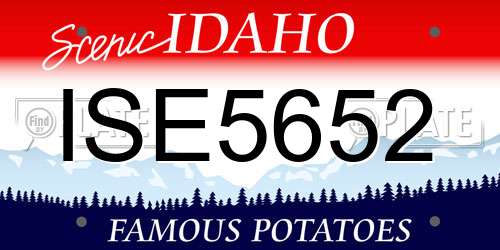 ISE5652 Idaho License Plate