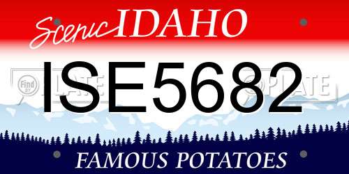 ISE5682 Idaho License Plate
