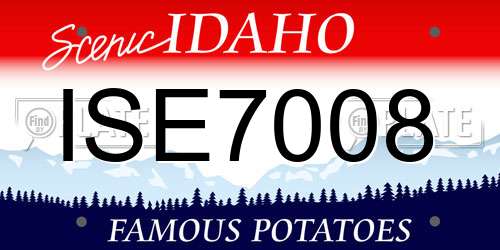 ISE7008 Idaho License Plate