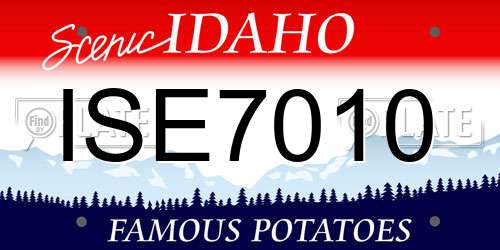 ISE7010 Idaho License Plate