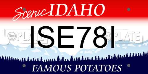 ISE78I Idaho License Plate
