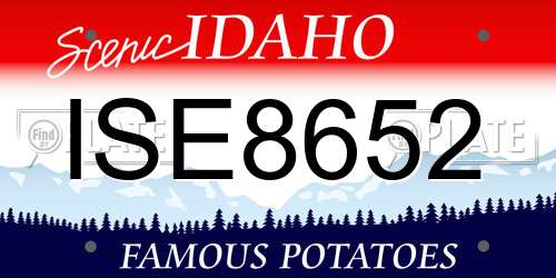 ISE8652 Idaho License Plate
