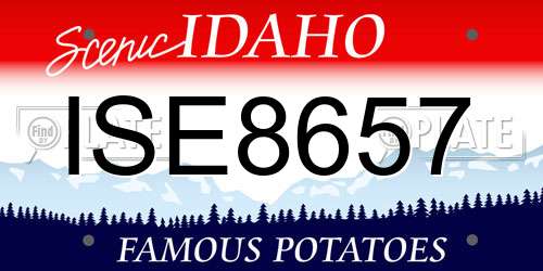 ISE8657 Idaho License Plate