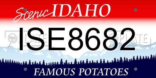 ISE8682 Idaho License Plate